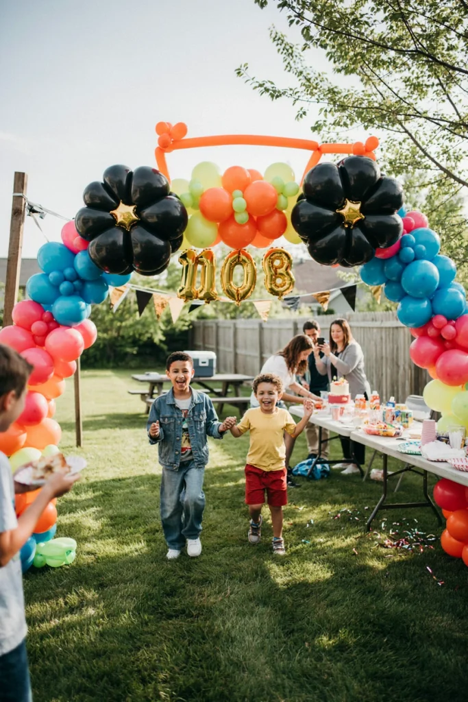 Boombox Balloon Arch Entrance