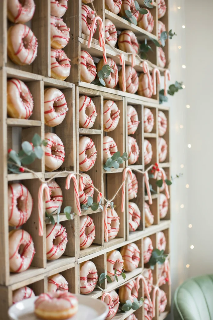 Candy Cane Striped Donut Wall