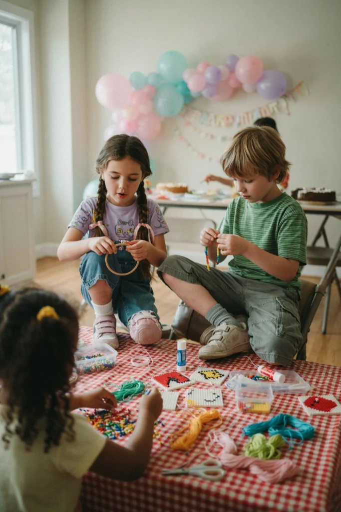 Friendship Bracelet & Perler Bead Craft Table