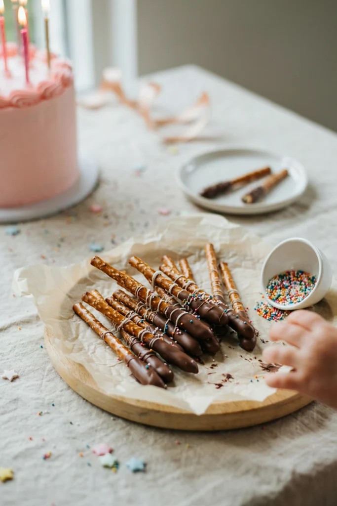 Chocolate-Dipped Pretzel Rods