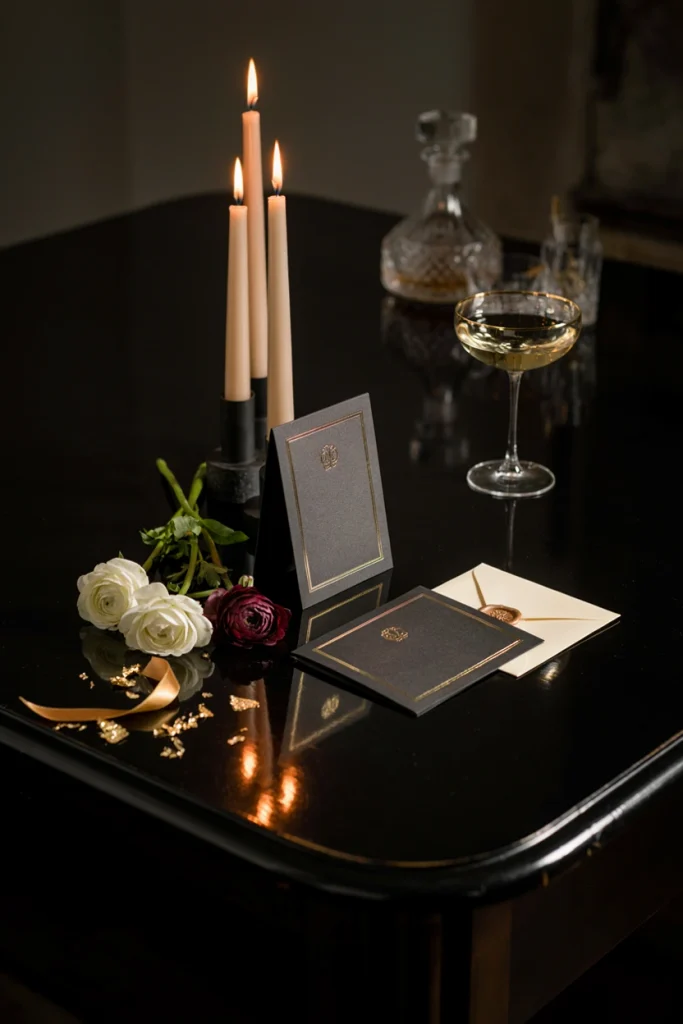 Black and Gold Glam Invitation