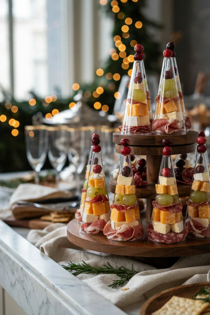 Individual Christmas Tree Charcuterie Cones