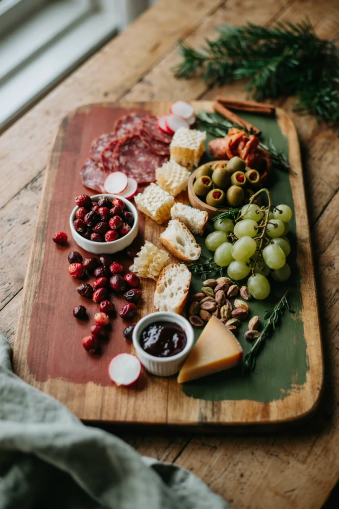 Red and Green Christmas Charcuterie Board