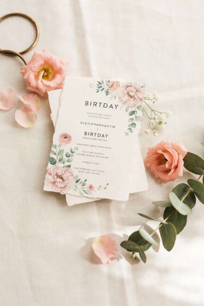 Watercolor Floral Birthday Invitation